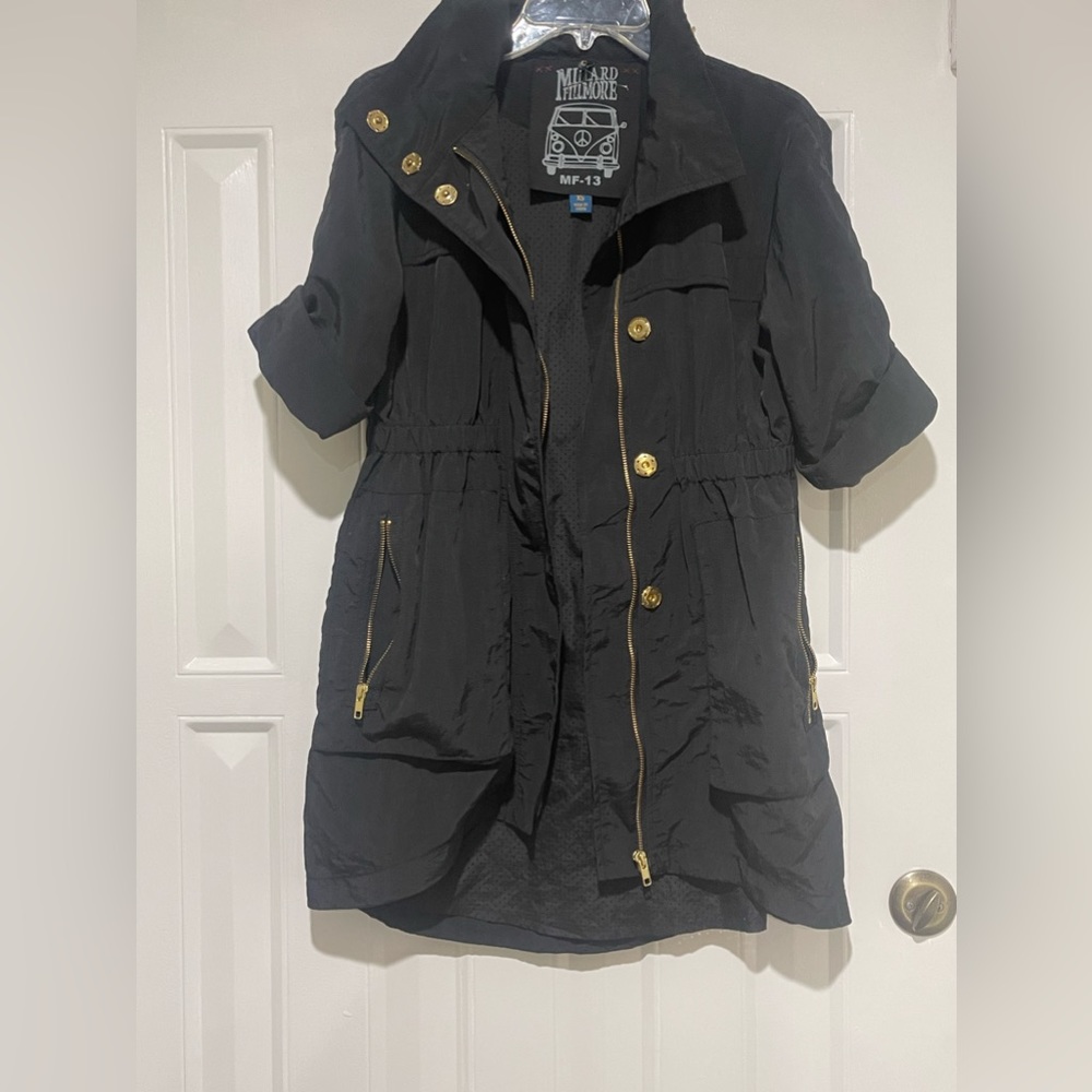 Millard Fillmore Anthropologie Black Anorak Jacket Womens Size XS